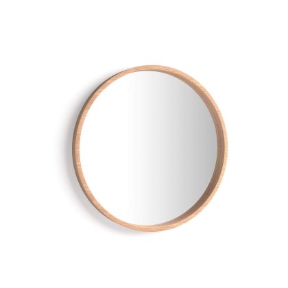 Olivia Round Mirror, 25.19 in diameter, Rustic Oak