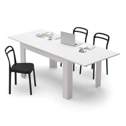 Easy, Extendable dining table, Ashwood White
