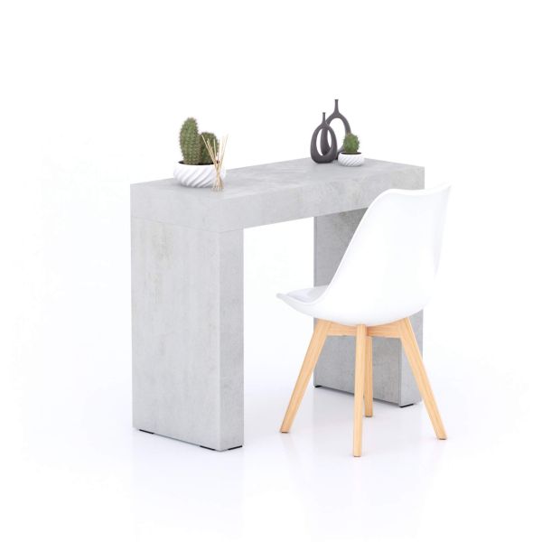 Evolution Fixed Table 35.4 x 15.7 in, Concrete Effect, Grey with Two Legs main image