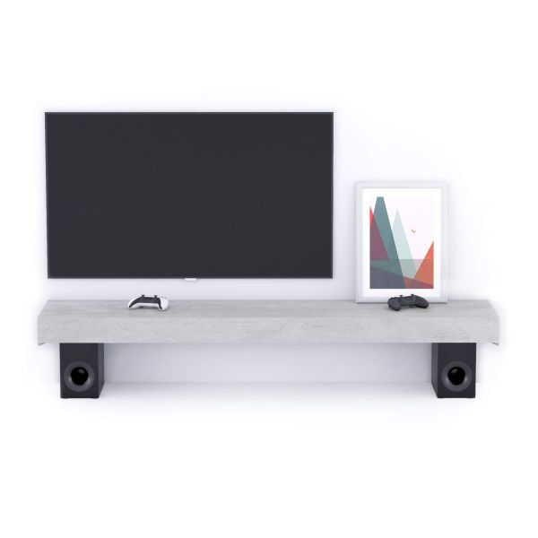 Floating tv stand Evolution 70.9 x 15.7 in, Concrete Grey detail image 1