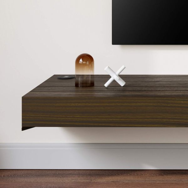 Floating tv stand Evolution with Wireless Charger 47.2 x 15.7 in, Dark Walnut detail image 4
