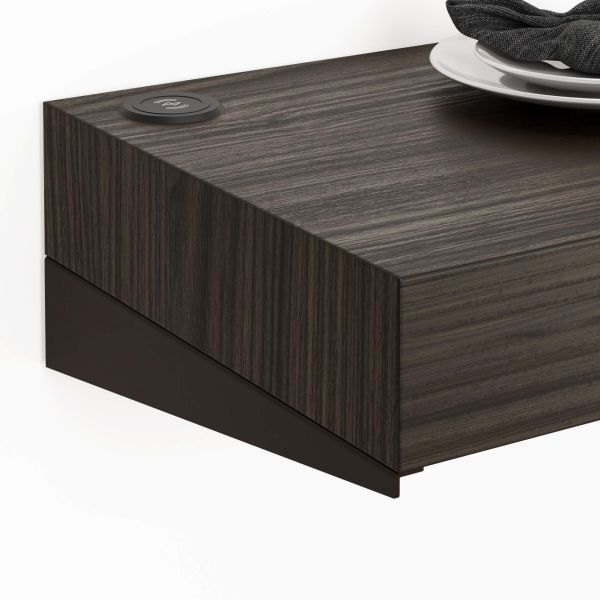 Floating tv stand Evolution with Wireless Charger 47.2 x 15.7 in, Dark Walnut detail image 2