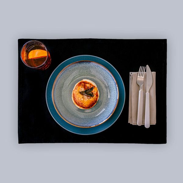Gioele Cotton placemats 13.77 x 19.68 in, Pack of 2, Black detail image 5
