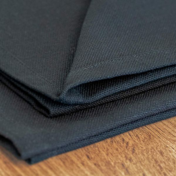 Gioele Cotton placemats 13.77 x 19.68 in, Pack of 2, Black detail image 2