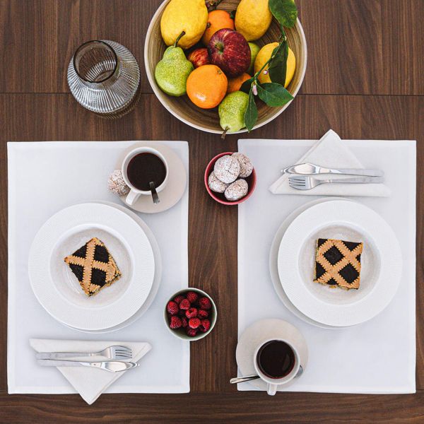 Gioele Cotton placemats 13.77 x 19.68 in, Pack of 2, White detail image 1