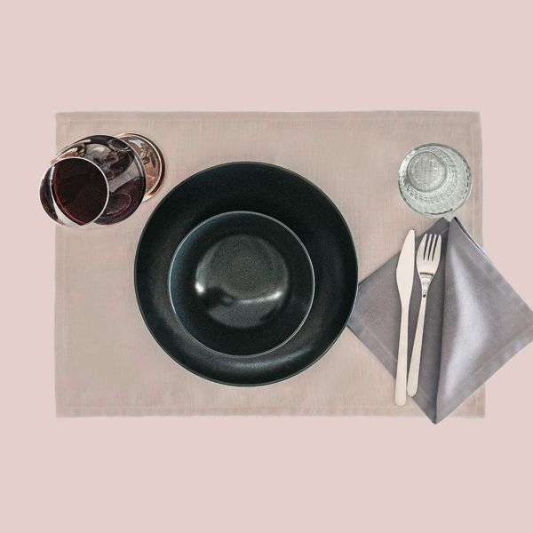 Gioele Cotton placemats 13.77 x 19.68 in, Pack of 2, Beige detail image 2