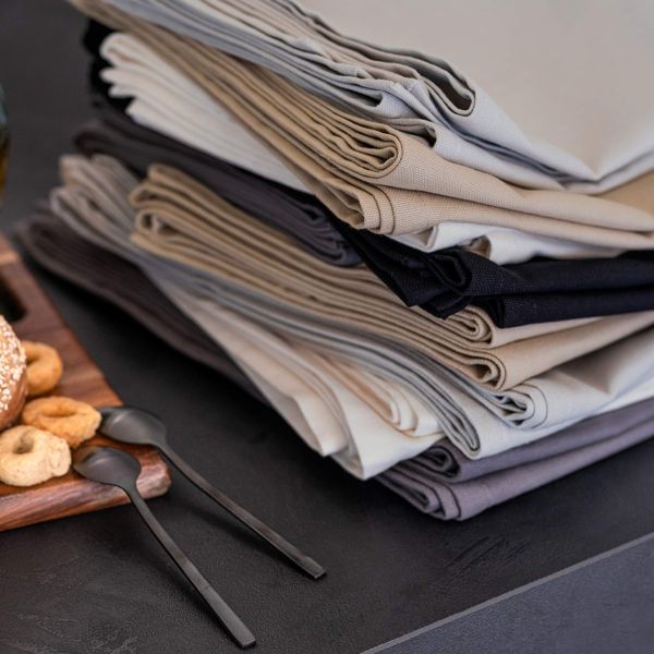 Gioele Cotton placemats 13.77 x 19.68 in, Pack of 2, Dark grey detail image 2