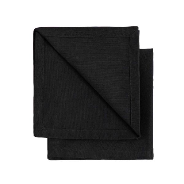 Gioele Cotton napkins 13.77 x 13.77 in, Pack of 2, Black main image