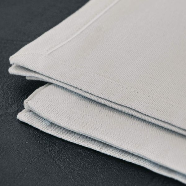 Gioele Cotton napkins 13.77 x 13.77 in, Pack of 2, Light grey detail image 3