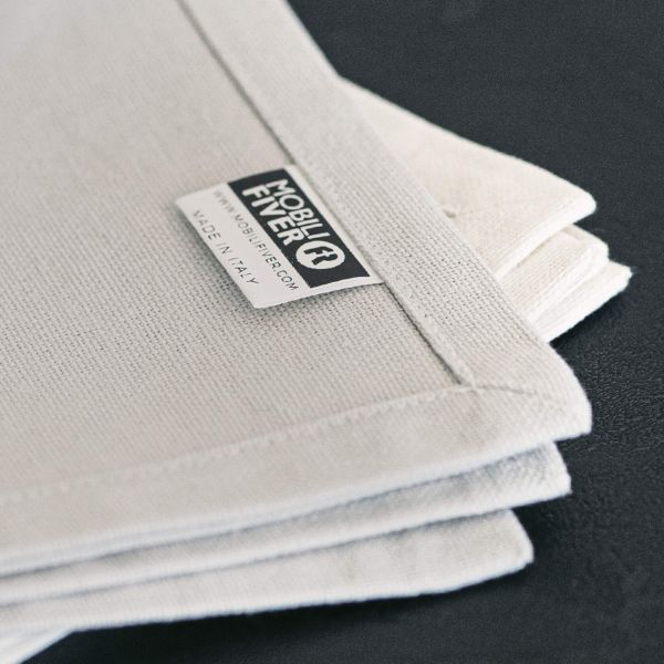 Gioele Cotton napkins 13.77 x 13.77 in, Pack of 2, Light grey detail image 1
