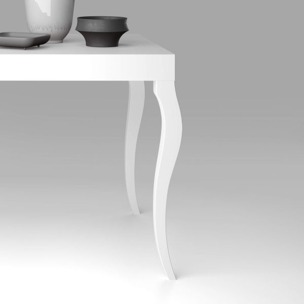 Classico, Extendable Console Table, 17,7(120,6)x35,4 in, Matt White detail image 2