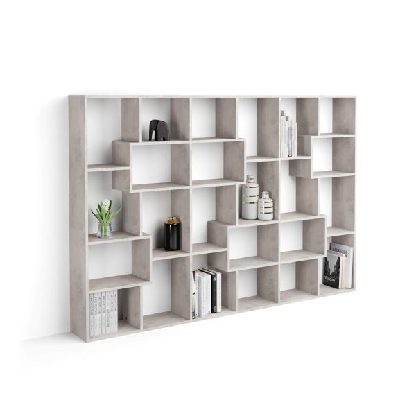 Iacopo M Bookcase (63.31 x 93.07 in), Concrete Effect, Grey detail image 1