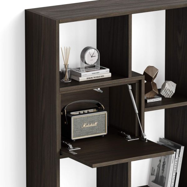 Iacopo XS Bookcase with panel doors (63.31 x 31.5 in), Dark Walnut detail image 3
