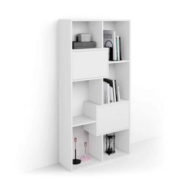 Iacopo XS Bookcase with panel doors (63.31 x 31.5 in), Ashwood White detail image 1