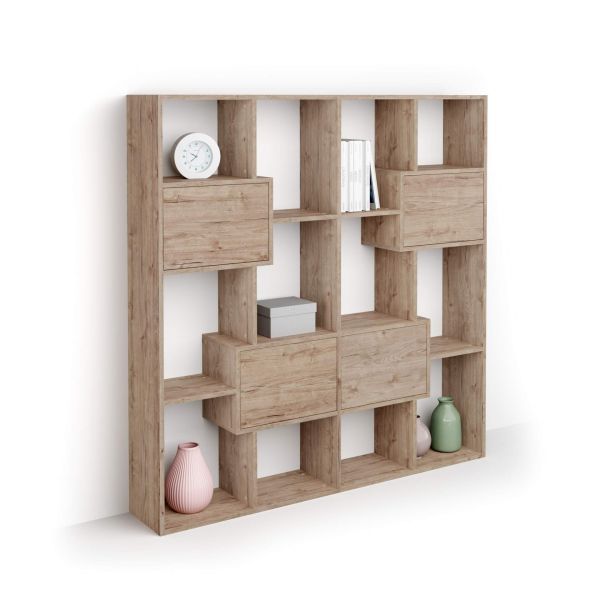 Iacopo S Bookcase with panel doors (63.3 x 62.3 in), Oak detail image 1