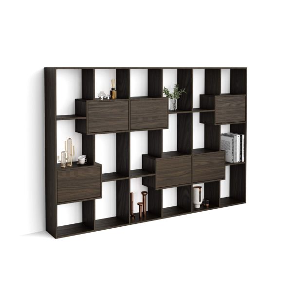 Iacopo M Bookcase with panel doors (63.3 x 93.1 in), Dark Walnut detail image 1