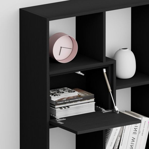 Iacopo M Bookcase with panel doors (63.3 x 93.1 in), Ashwood Black detail image 3