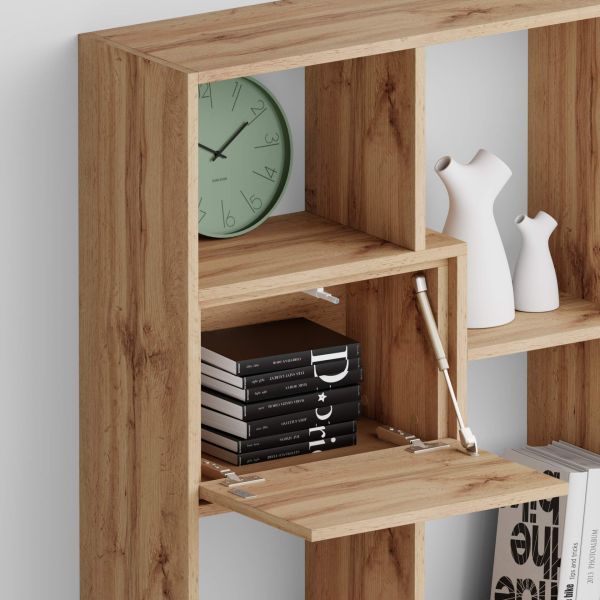 Iacopo S Bookcase with panel doors (63.3 x 62.3 in), Rustic Oak detail image 3
