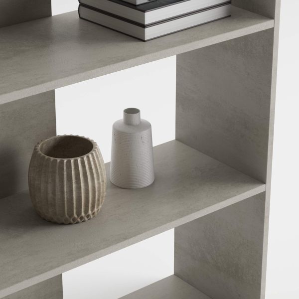 Rachele Modern Bookcase, Concrete Effect, Grey detail image 1