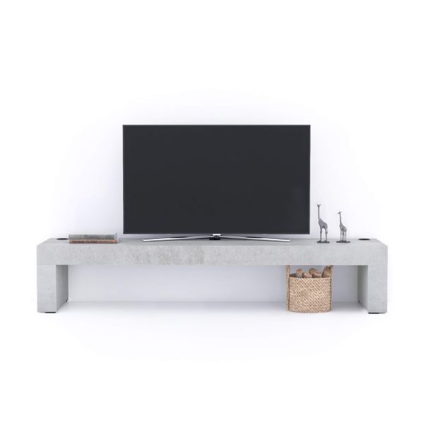 Evolution TV Stand 70.8x15.7 in, with Wireless Charger, Concrete Effect, Grey detail image 1