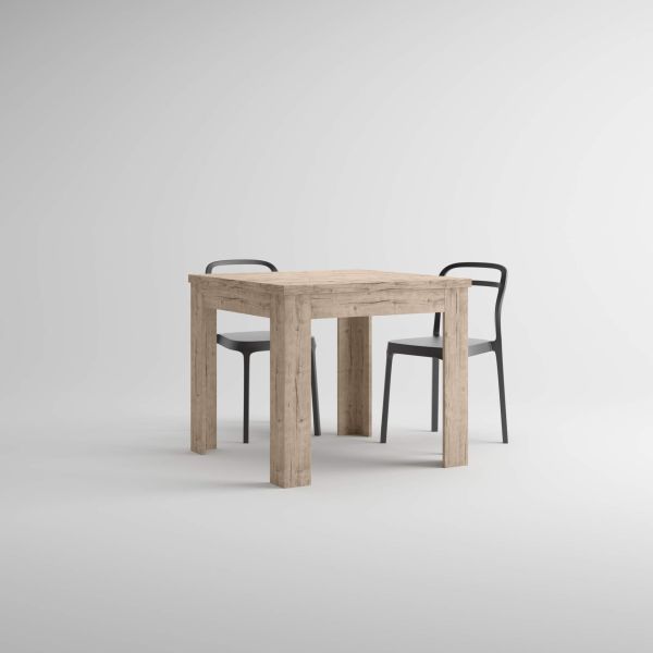 Square extendable dining table, Eldorado, 35,4(70,9)x35,4 in, Oak detail image 1
