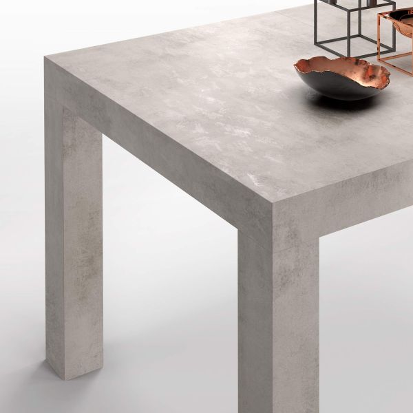 First Extendable Table, 47,2(77,6)x31,5 in, Concrete Effect, Grey detail image 2