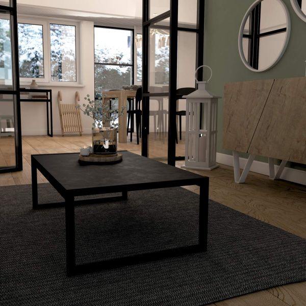 Luxury low Coffee table, Concrete Effect, Grey set image 1