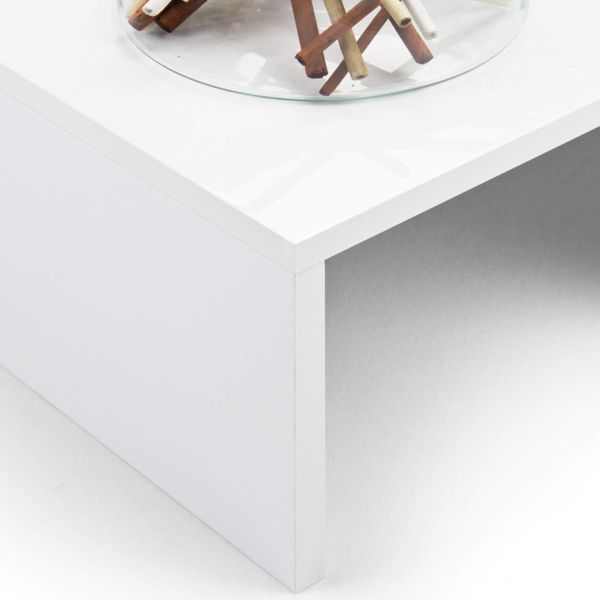 Rachele low Coffee table, High Gloss White detail image 1