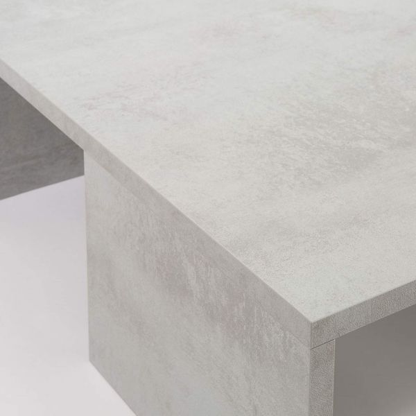 Rachele low Coffee table, Concrete Effect, Grey detail image 2