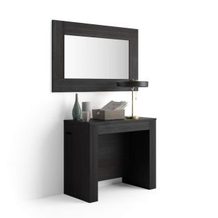 Easy, Extendable Console Table with extension leaves holder, 17,7(120,1)x35,4 in, Ashwood Black main image