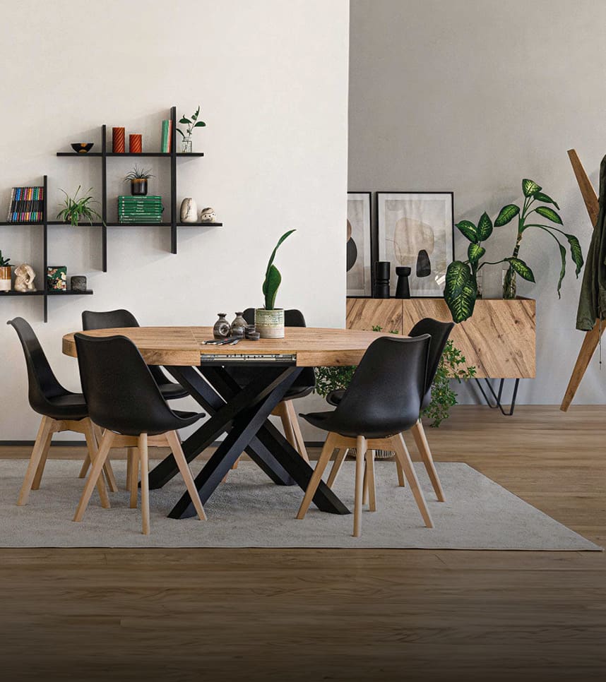 Mobili Fiver, First Extendable Table, Pearled Elm, Made in Italy
